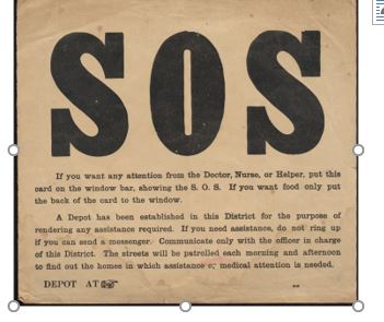 1919 SOS card